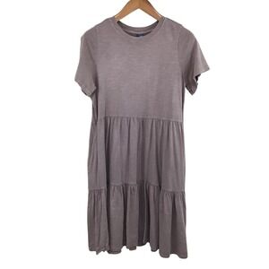 Old Navy Women's Tiered Dress M‎ Tall Prairie Short Sleeve Pockets
